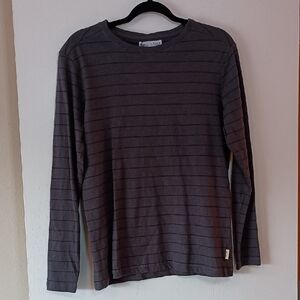 Zara Charcoal Striped Long Sleeve Tee